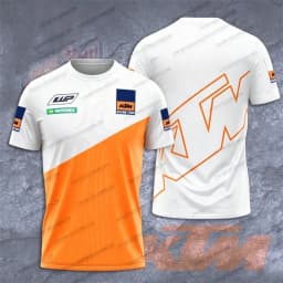 T-shirt à manches courtes col rond co-marqué KTM Racing Team sport décontracté pour les fans de course à porter au quotidien