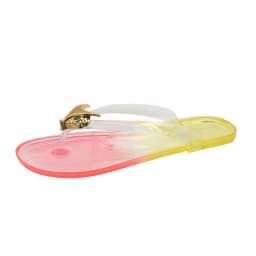 Crystal Flip Flops for Women, Flat Outdoor Slippers, Women's Layered Color Jelly Beach Clip On Shoes Toe Clip On Casual Slippers