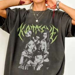 Cotton street wear loose short sleeved top T-shirt retro KATSEYE Gnarly T-shirt suitable for both men and women retro T-shirt