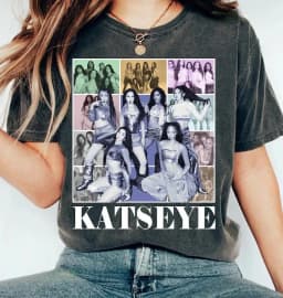Cotton street wear loose short sleeved top T-shirt retro KATSEYE Gnarly T-shirt suitable for both men and women retro T-shirt