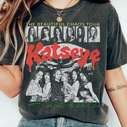 Cotton street wear loose short sleeved top T-shirt retro KATSEYE Gnarly T-shirt suitable for both men and women retro T-shirt