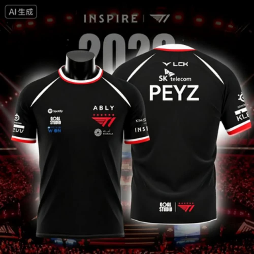 telecom Team PEYZ Player Esports Match Jersey Short-sleeve Sports T-shirt