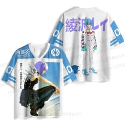 2026 Retro Neon Genesis Evangelion EVA-02 & Asuka Streetwear quick drying Jersey T-shirt, Unisex Oversized Harajuku V-Neck Tee