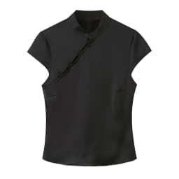 Willshela Women Fashion Solid Side Button Zipper Slim Fitting Tops Vintage Stand Neck Short Sleeves Female Chic Lady Tank Tops