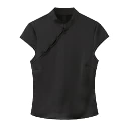 Willshela Women Fashion Solid Side Button Zipper Slim Fitting Tops Vintage Stand Neck Short Sleeves Female Chic Lady Tank Tops
