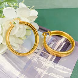 Round Simple 18K Gold Plated Earrings Jewelry Set Circle Hoop Earring for Women Loop Dubai Trendy Wedding Anniversary Gifts
