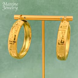Round Simple 18K Gold Plated Earrings Jewelry Set Circle Hoop Earring for Women Loop Dubai Trendy Wedding Anniversary Gifts