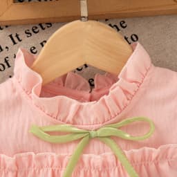 Baby Girl Dress Summer Cotton Solid Color Tulip Bow Baby Dresses Cute Casual Beach Baby Girl Clothing