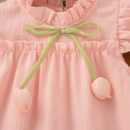 Baby Girl Dress Summer Cotton Solid Color Tulip Bow Baby Dresses Cute Casual Beach Baby Girl Clothing