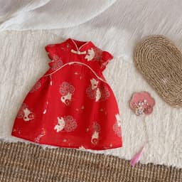 Baby Girl Dress Summer Cartoon Chinese-Style Infant Girl Dress Adorable Cheongsam Baby Dress