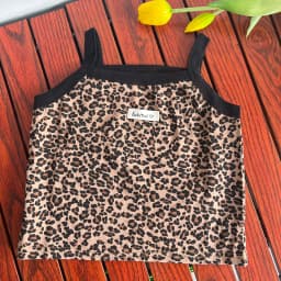 Boutique 2026 Summer New Kids Crop Top Girls Leopard Vest Halter Cute Baby Girls Top Fashion Cotton Tank Top 90-140cm