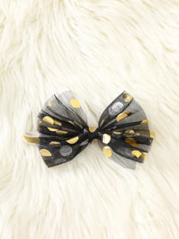 Black and Gold Polka Dot Mesh Puff Sleeve Square Neck Romper Dress + Bow Headband Daddy’S Princess Gold Foil Print Baby Girl Birthday Party Dress Set