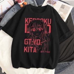 Bocchi The Rock Shirt Teen 2000s Kawaii Grunge 80s Punk Vintage Tshirt Gothic Hip Hop Y2k Punk Classic Grunge Harajuku Tees