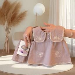 Fresh Korean Vibe 2-Piece Suit Lovely Girls Lapel Floral Embroidery Sleeveless Blouse + Shorts Vacation Outfit 2-7 Years