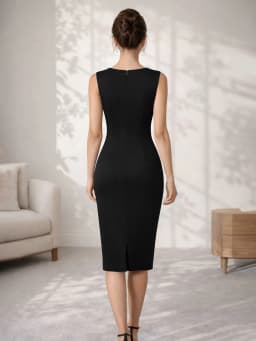 Womens Elegant Work Office Knee Length Summer Sleeveless Pencil Casual Cocktail Party Bodycon Sheath Dress Vestidos