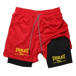 Men's Double-Layer Casual Sports Pants Breathable Running Training Shorts Comfortable Exercise Physical Fitness