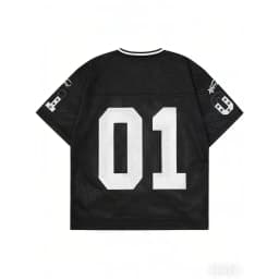 Men Casual Sports Short Sleeve T-Shirt SummerJersey For Men 01 Number Print V Neck Athletic Top Streetwear Fashion Breathable