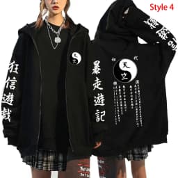 Tokyo Avengers Printed Zipper Hooded Hip-hop Street Style Soft Printed Pattern Casual Hoodie for Daily Men and Women's Wear