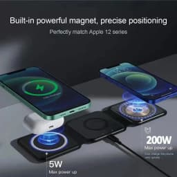 3 In 1 Magnetic Portable Wireless Charger Pad for iPhone 16 15 14 13 12 Pro Max Apple Watch AirPods Fast Charging Dock Station
