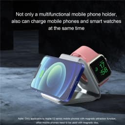 3 In 1 Magnetic Portable Wireless Charger Pad for iPhone 16 15 14 13 12 Pro Max Apple Watch AirPods Fast Charging Dock Station