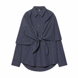 Women Spring Plaid Shirt Women Cape Scarf Button-Up Casual Layered Female Single Breasted Long Sleeved Shirt