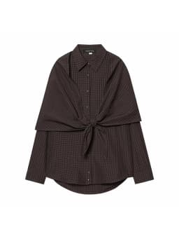 Women Spring Plaid Shirt Women Cape Scarf Button-Up Casual Layered Female Single Breasted Long Sleeved Shirt