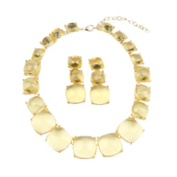 Bohemian style geometric jelly necklace and earrings set. High-quality waterproof jewelry. Birthday gift