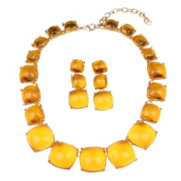 Bohemian style geometric jelly necklace and earrings set. High-quality waterproof jewelry. Birthday gift