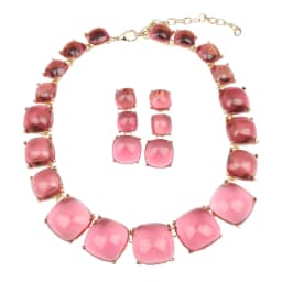 Bohemian style geometric jelly necklace and earrings set. High-quality waterproof jewelry. Birthday gift