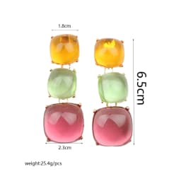 Bohemian style geometric jelly necklace and earrings set. High-quality waterproof jewelry. Birthday gift