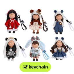 Mini Humanoid Doll DIY Dressing Doll With Hanging Rope Girl Handbag Pendant Keychain Mobile Phone Pendant Home Decoration Gift