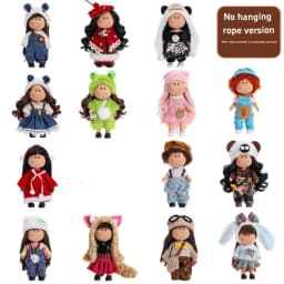 Mini Humanoid Doll DIY Dressing Doll With Hanging Rope Girl Handbag Pendant Keychain Mobile Phone Pendant Home Decoration Gift