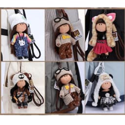 Mini Humanoid Doll DIY Dressing Doll With Hanging Rope Girl Handbag Pendant Keychain Mobile Phone Pendant Home Decoration Gift