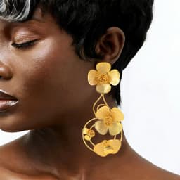 GZJPEI Fashion Statement Big Drop Earrings For Women Italian Dubai 18K Gold Color Large Flower Earring Fine Party Jewelry Gifts
