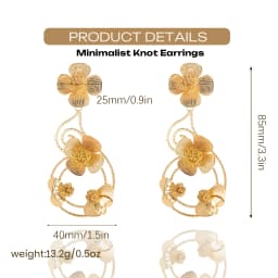 GZJPEI Fashion Statement Big Drop Earrings For Women Italian Dubai 18K Gold Color Large Flower Earring Fine Party Jewelry Gifts