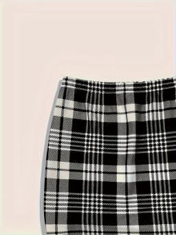 Plus Size Women's 2 Piece Plaid Skirt Set High Waist Bodycon Mini Skirts