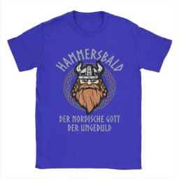 Hammersbald Viking God of Impatience T Shirt Men Cotton Vintage T-Shirts Crew Neck Tees Short Sleeve Tops Graphic Printed