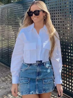SLTNX 2026 Women Solid White Blouse Long Sleeve With Pocket Casual Loose Chic Tops Office Lady Fashion Basic Versatile Shirt