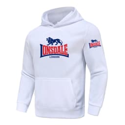 LONSDALE 2026 Spring Men's Printed Hooded Fashion Pullover Sweater Loose Fit Harajuku Casual Street Style Long Sleeve