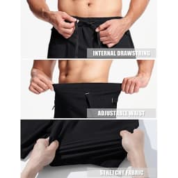 Men's Quick Dry Hiking Shorts Lightweight Outdoor Active Travelling Elastic Waist Casual Medium Length with Zipper Pockets