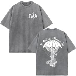 Vintage Washed Justicia Brothers in Arms Double Sided Print T-shirt Men Clothing Casual Cotton Oversized Short Sleeves T Shirts