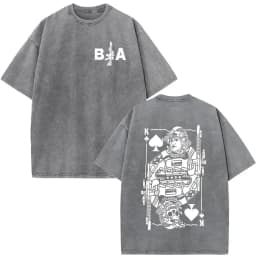Vintage Washed Justicia Brothers in Arms Double Sided Print T-shirt Men Clothing Casual Cotton Oversized Short Sleeves T Shirts