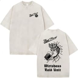 Vintage Washed Justicia Brothers in Arms Double Sided Print T-shirt Men Clothing Casual Cotton Oversized Short Sleeves T Shirts