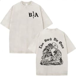Vintage Washed Justicia Brothers in Arms Double Sided Print T-shirt Men Clothing Casual Cotton Oversized Short Sleeves T Shirts