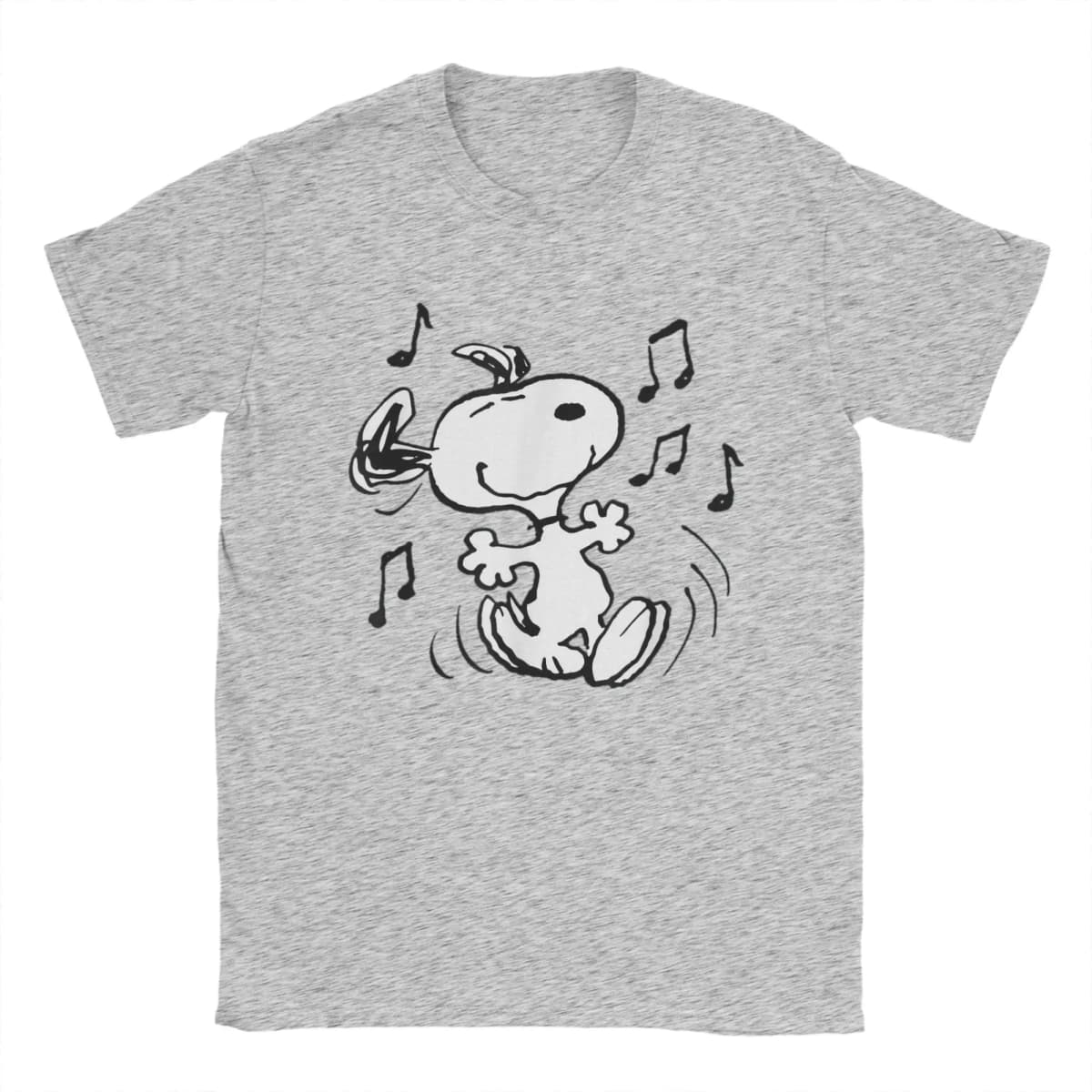 Casual Peanuts Snoopy Dancing T Shirt For Men Women Round Neck Short Sleeve Top Tee Cotton Summer Tops