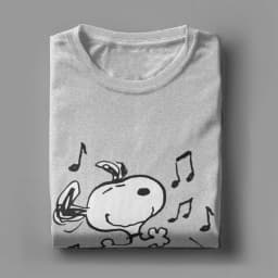 Casual Peanuts Snoopy Dancing T Shirt For Men Women Round Neck Short Sleeve Top Tee Cotton Summer Tops