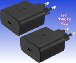 2 X 45W Fast Charging Chargers for Galaxy Ultra S25, S24, S23, S22, S21, S20 FE, S10, S9, S8, A55, A54, A53, A52, A51, A50, A34
