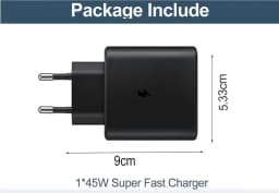 2 X 45W Fast Charging Chargers for Galaxy Ultra S25, S24, S23, S22, S21, S20 FE, S10, S9, S8, A55, A54, A53, A52, A51, A50, A34
