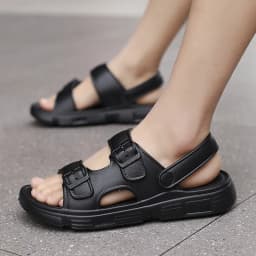 2026 New Thick Sole Sandals for Men Summer Comfortable Slip Resistant Simple Fashion Outdoor Beach Two Way Slide Sandals