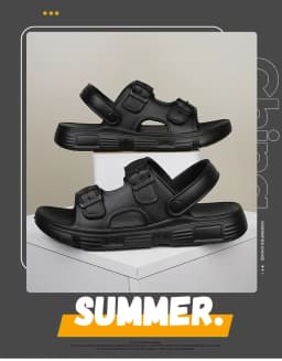 2026 New Thick Sole Sandals for Men Summer Comfortable Slip Resistant Simple Fashion Outdoor Beach Two Way Slide Sandals